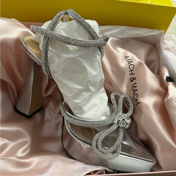 New Mach & Mach double bow platform pumps clear size 40.5 - Picture 7 of 11